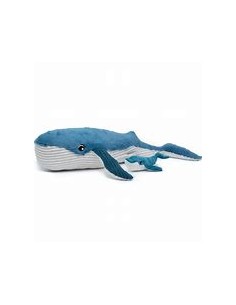 Peluche baleine Gravillou maman et son bébé bleu