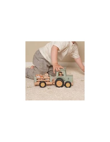 Tracteur avec remorque en bois – Little Farm | Little Dutch